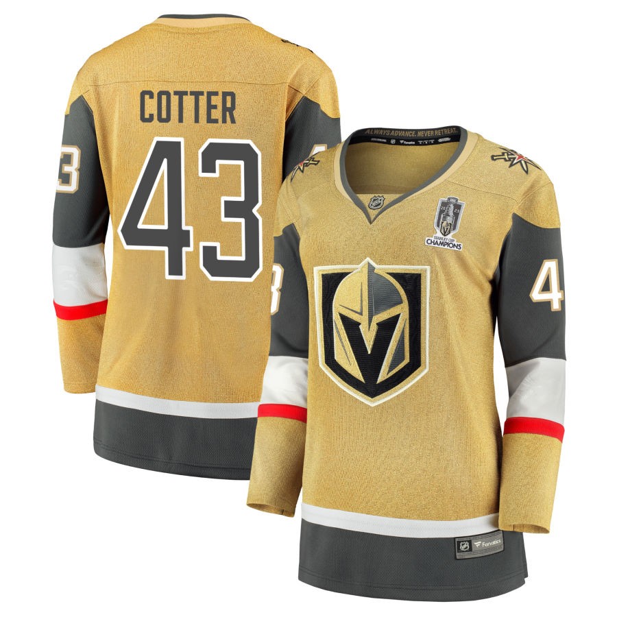 Paul Cotter  Vegas Golden Knights Fanatics Branded Women's 2023 Stanley Cup Champions Home Breakaway Jersey - Gold
