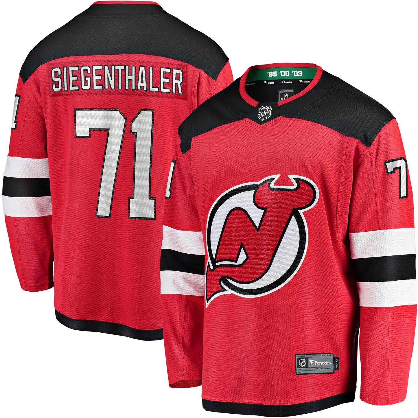 Jonas Siegenthaler New Jersey Devils Fanatics Branded Home Breakaway Player Jersey - Red