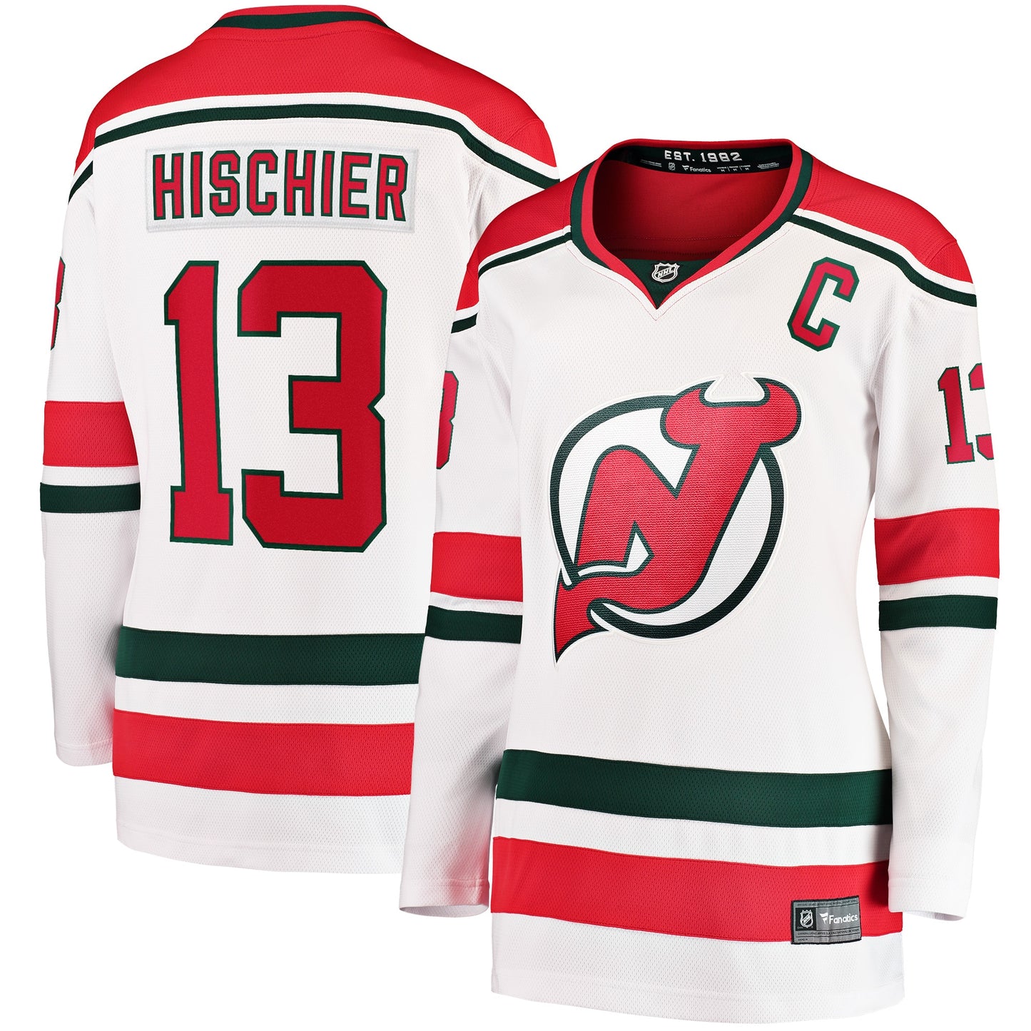 Nico Hischier New Jersey Devils Fanatics Branded Women's 2022/23 Heritage Premier Breakaway Jersey - White
