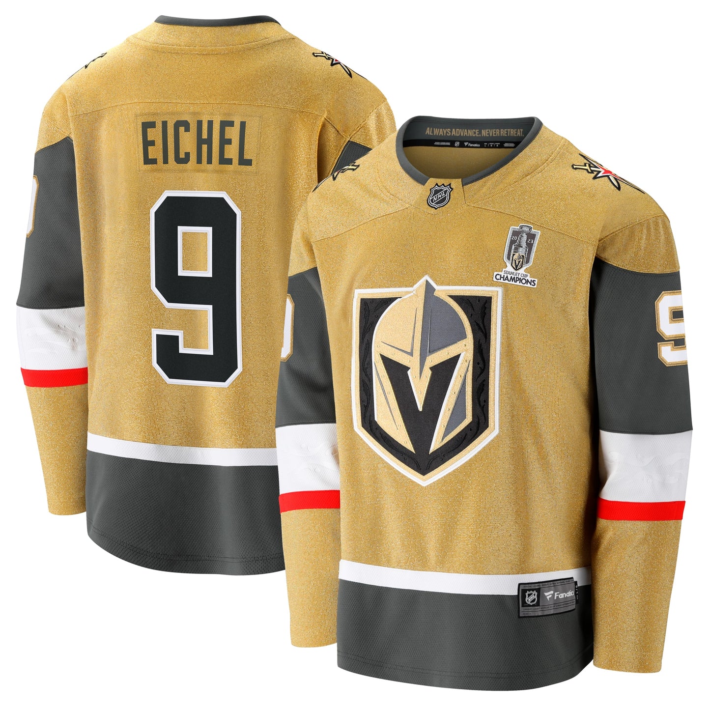 Jack Eichel Vegas Golden Knights Fanatics Branded 2023 Stanley Cup Champions Home Breakaway Player Jersey - Gold