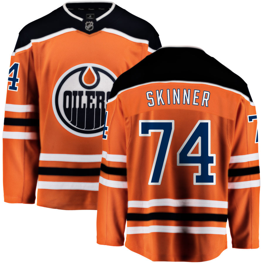 Stuart Skinner Edmonton Oilers Fanatics Branded Home Breakaway Jersey - Orange