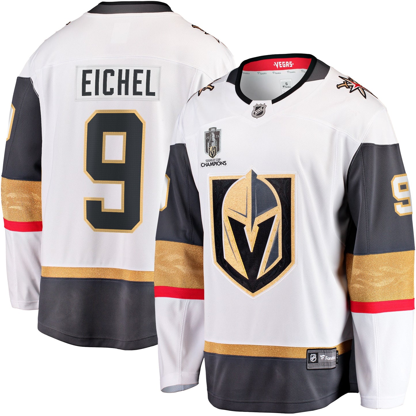 Jack Eichel Vegas Golden Knights Fanatics Branded 2023 Stanley Cup Champions Away Breakaway Player Jersey - White