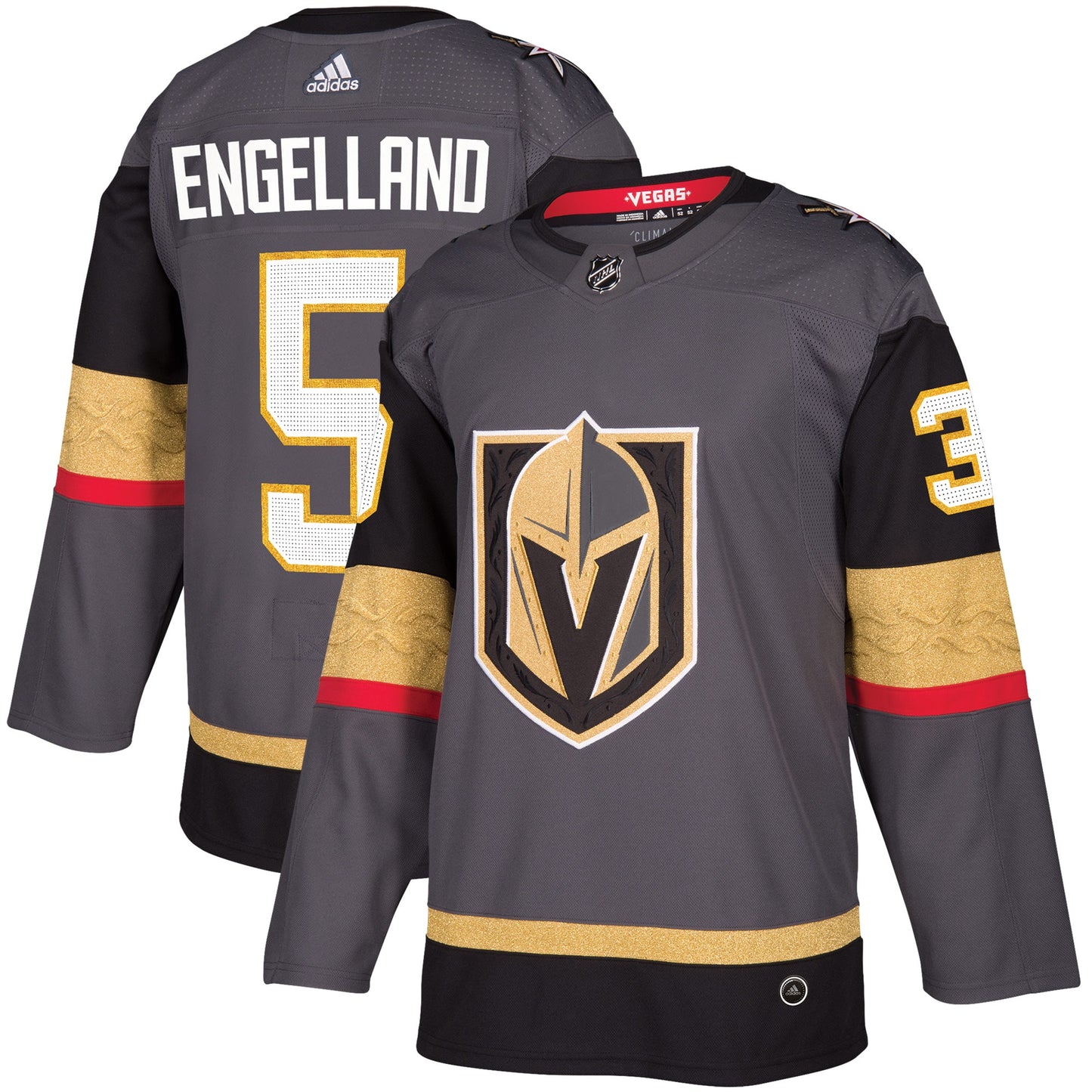 Deryk Engelland Vegas Golden Knights adidas Alternate Authentic Player Jersey - Gray