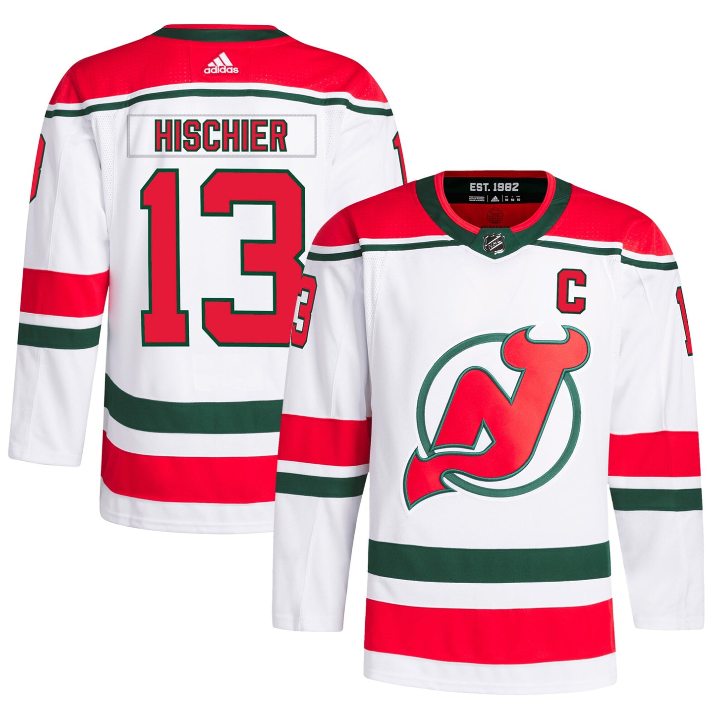 Nico Hischier New Jersey Devils adidas 2022/23 Heritage Primegreen Authentic Pro Jersey - White