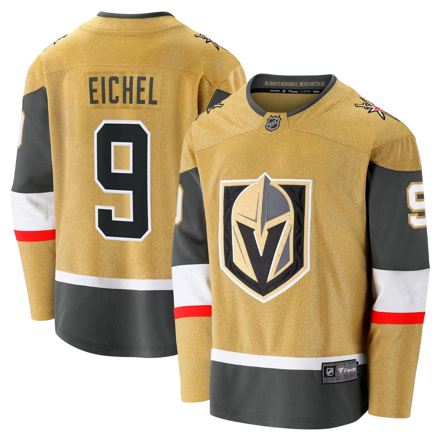 Jack Eichel Vegas Golden Knights Fanatics Branded Alternate Premier Breakaway Player Jersey - Gold
