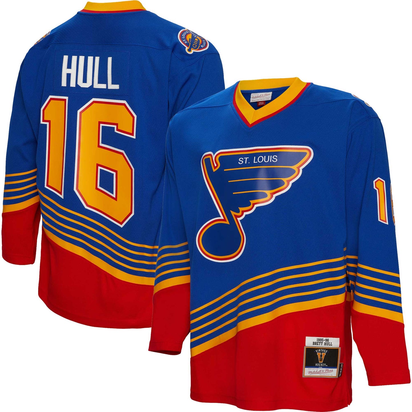 Brett Hull St. Louis Blues Mitchell & Ness 1995/96  Blue Line Player Jersey - Blue